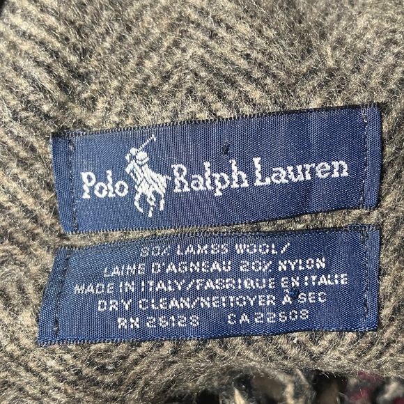 NWT Polo by Ralph Lauren Plaid Wool Scarf with Fringe - Picture 5 of 5
